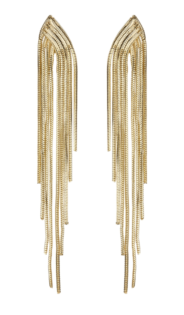Clip On Earrings - Bracha G - gold earring with strands