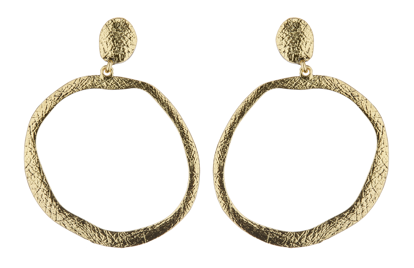 Clip On Earrings - Kama G - antique gold hoop earring