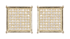 Clip On Earrings - Nadia G - gold luxury stud earring with clear crystals