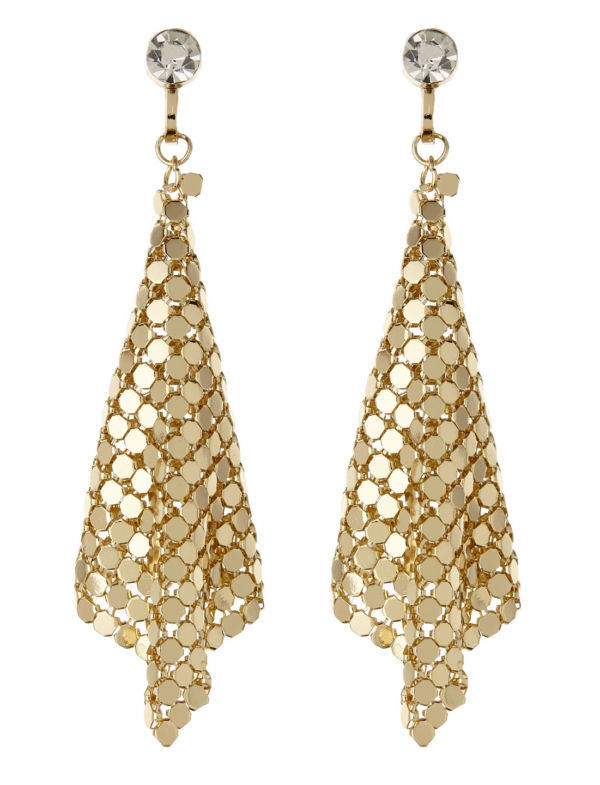 Clip On Earrings - Daya G - gold drop earring with a clear stone
