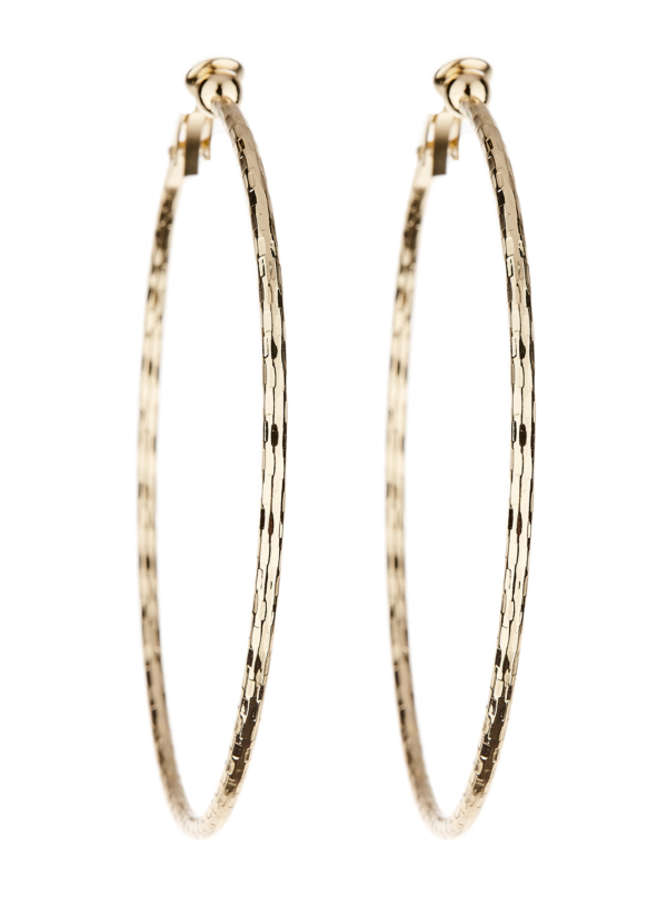 Clip On Earrings - Delia - gold hoop earring