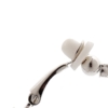 Clip On Earrings - Darva - gunmetal grey hoop earring with clear crystals