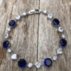 Bracelet – silver with navy blue Cubic Zirconia Stones and clear crystals – Narda