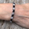 Bracelet – silver with black and clear Cubic Zirconia Stones – Nasha