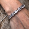 Silver strand Bracelet – adjustable sliding clasp with Cubic Zirconia Stones – Naya