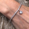 Silver Bracelet – adjustable sliding clasp with a drop Cubic Zirconia stone – Nea