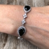 Bracelet – silver with black Cubic Zirconia Stones and clear crystals – Nera