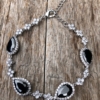 Bracelet – silver with black Cubic Zirconia Stones and clear crystals – Nera