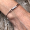 Silver Bracelet – adjustable sliding clasp with sparkling Cubic Zirconia crystals – Nyda