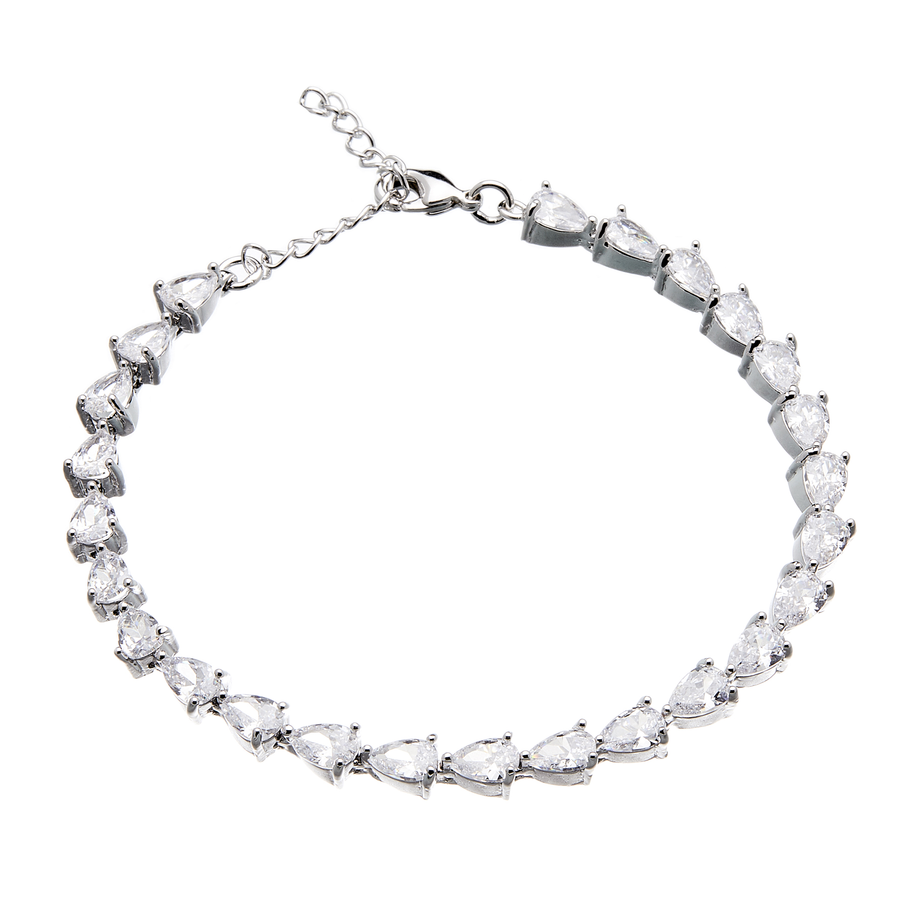 Silver Tennis Bracelet - lobster clasp with sparkling Cubic Zirconia Stones - Naia