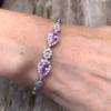Silver Bracelet with pink and clear Cubic Zirconia stones – Nel