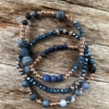 Three Bracelets with blue and champagne gold beads – Yori B01-06-02