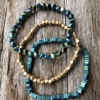 Set of three Bracelets with blue and matt gold beads – Yori B27-19-23
