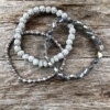 Three Bracelets with grey and champagne gold beads – Yori G16-11-12