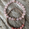 Set of two Bracelets with pink and champagne gold beads – Yori P33-32