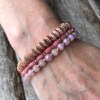 Set of three Bracelets with pink and champagne gold beads – Yori P34-35-30