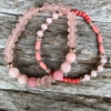 Set of two Bracelets with pink and champagne gold beads – Yori P37-36