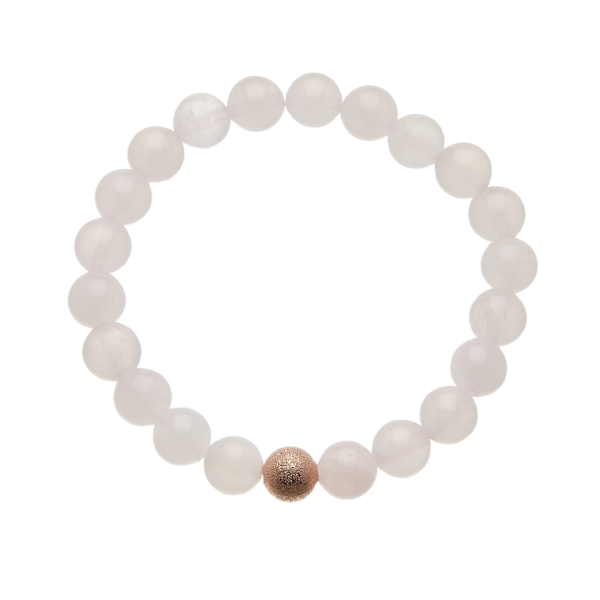 Pink jade beaded Bracelet with a rose gold bead - Rae P16