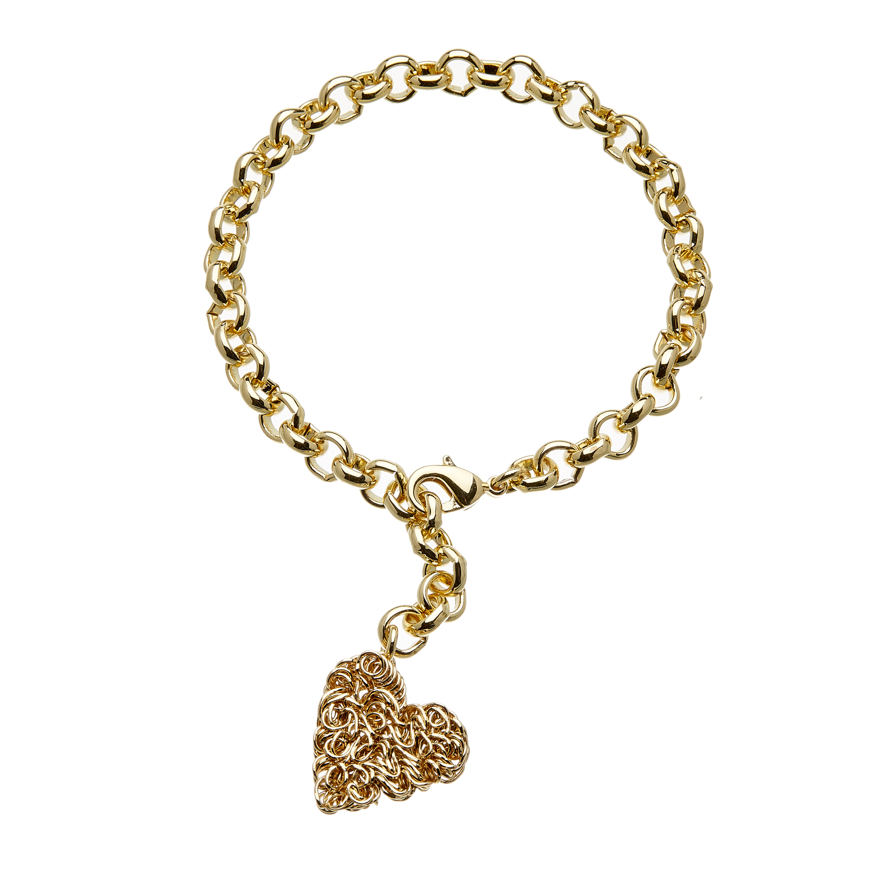 Gold heart tag charm Bracelet - Rowan G