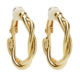 Clip On Hoop Earrings - Demos - gold twisted small hoops